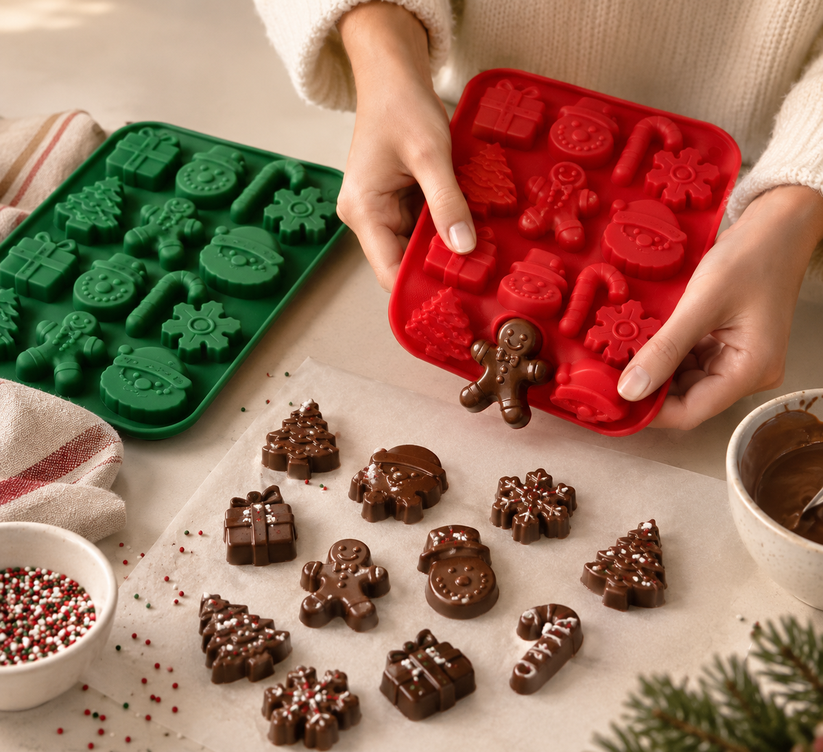 Christmas Shape Cake Mold – Festive Silicone Baking Pan Set