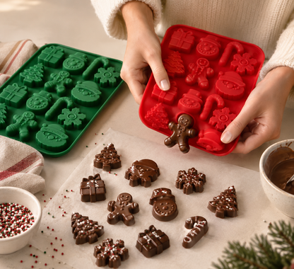 Christmas Shape Cake Mold – Festive Silicone Baking Pan Set